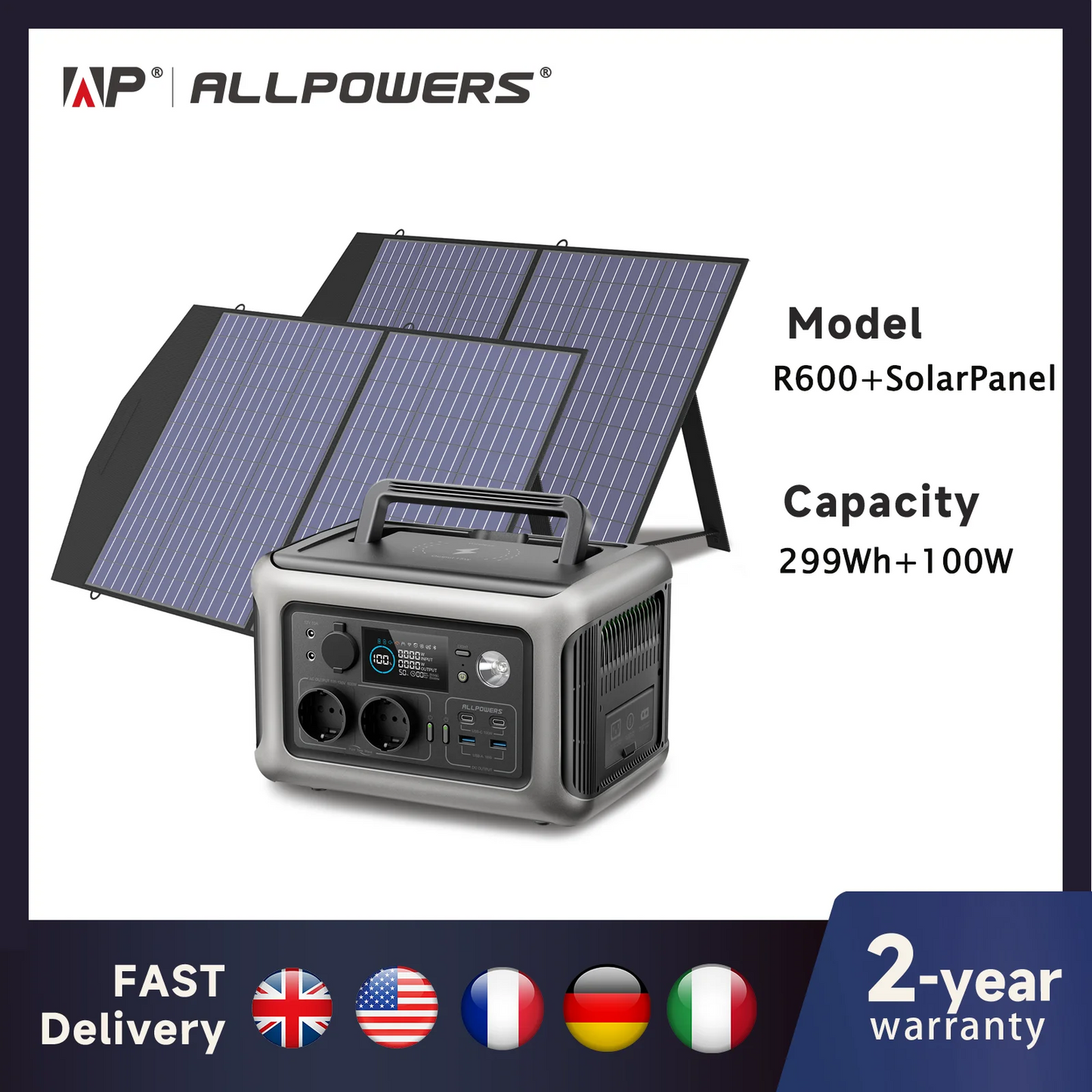 ALLPOWERS Portable Power Station Solar panel 100W 140W 200W