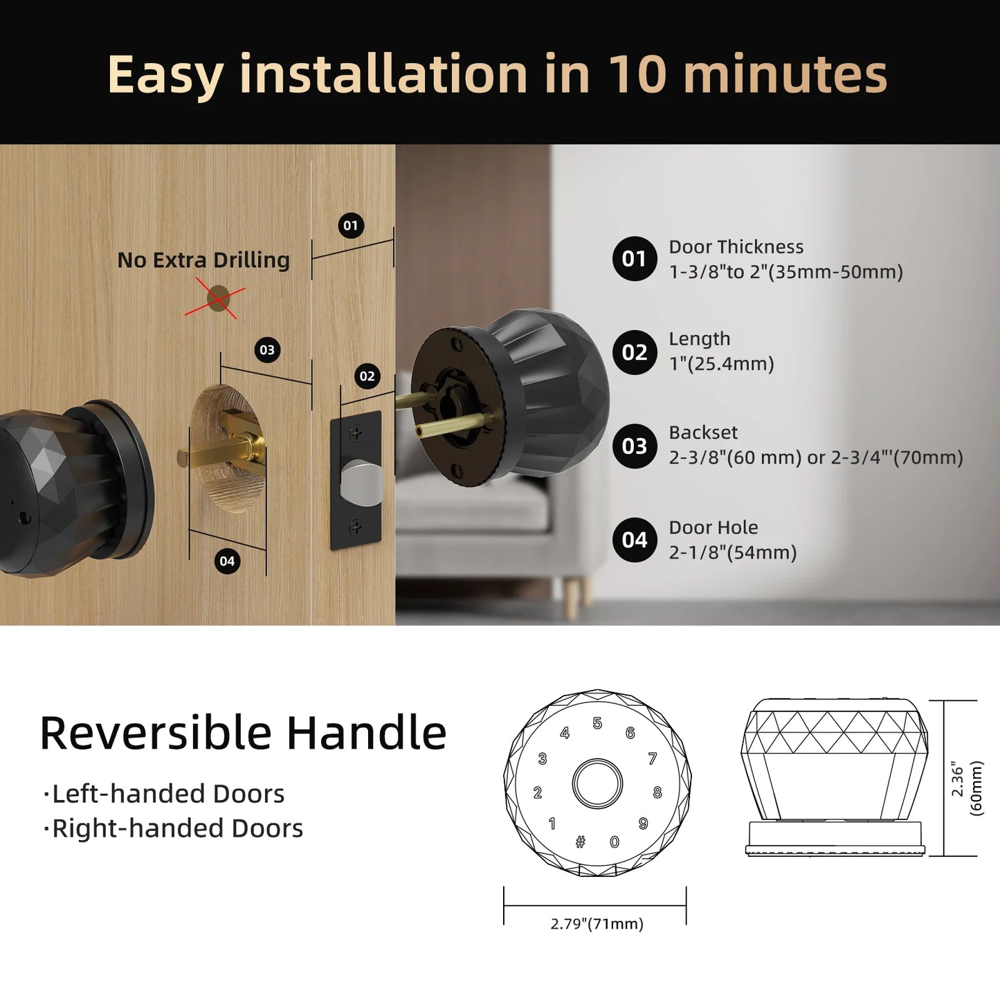 Viladepot Smart Lock Fingerprint Door Lock