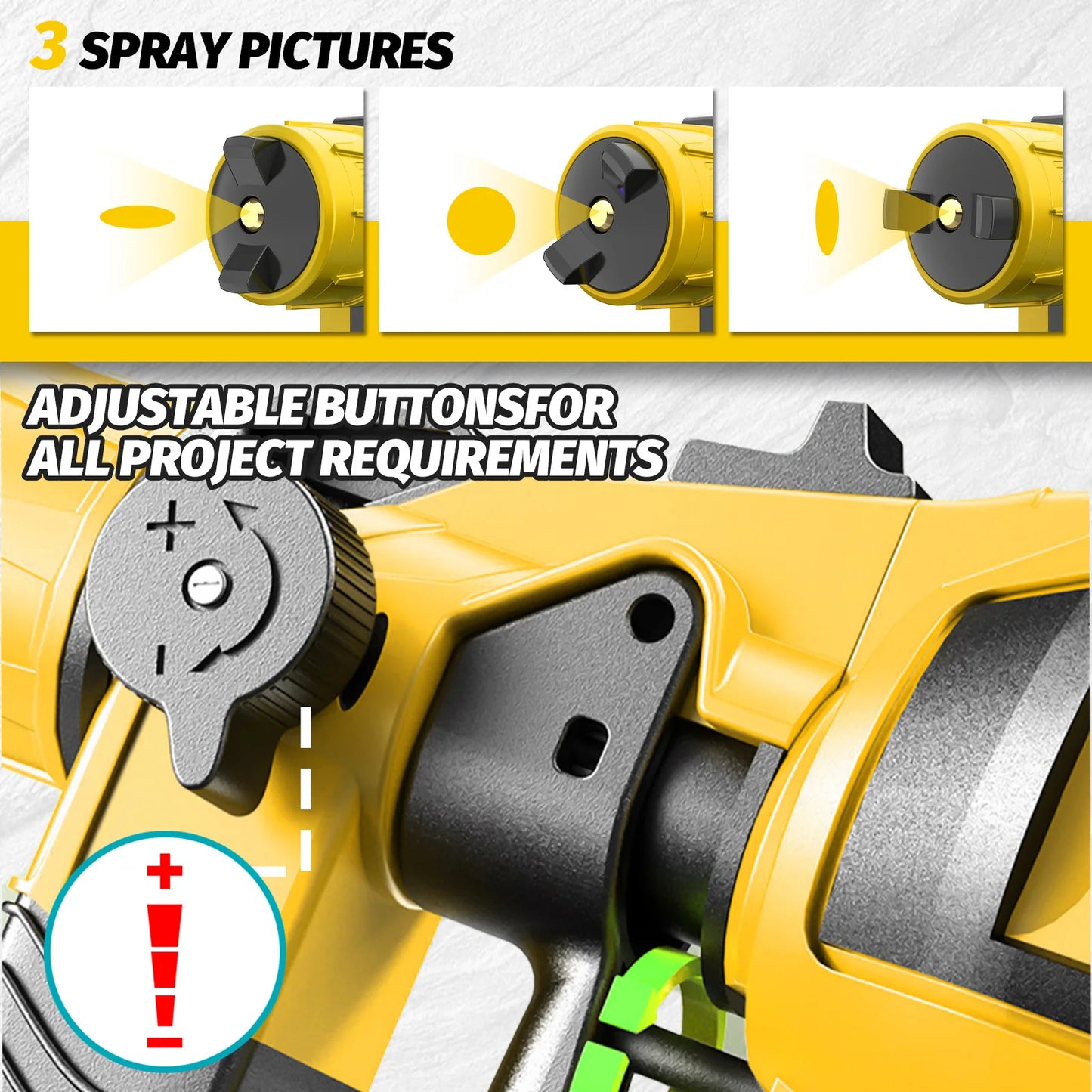 Cordless High Pressure Spray Gun, Airless Paint Sprayer 1000ML
