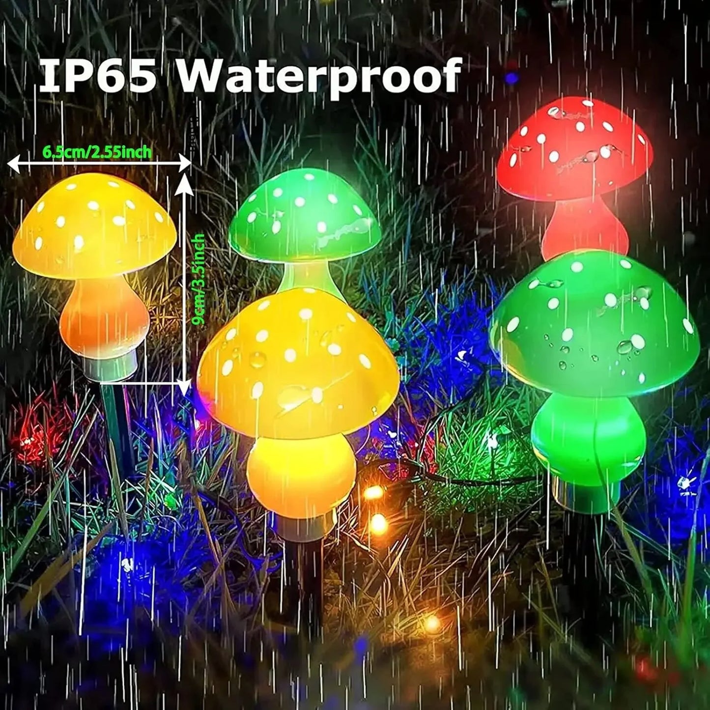 8pcs/set Outdoor Mushroom Solar Garden Lights 50 LED
