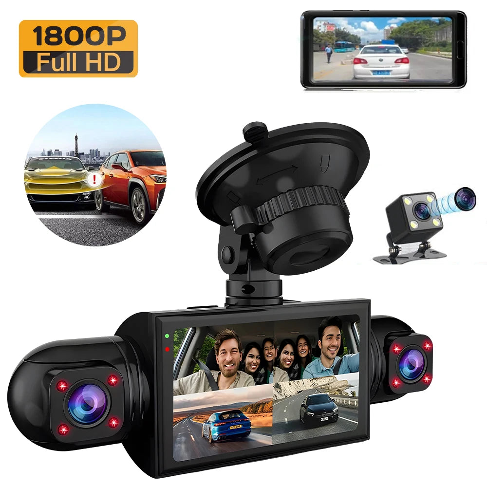 Marzony 3.0″ IPS 360° Dash Camera HD 1080P 4Lens