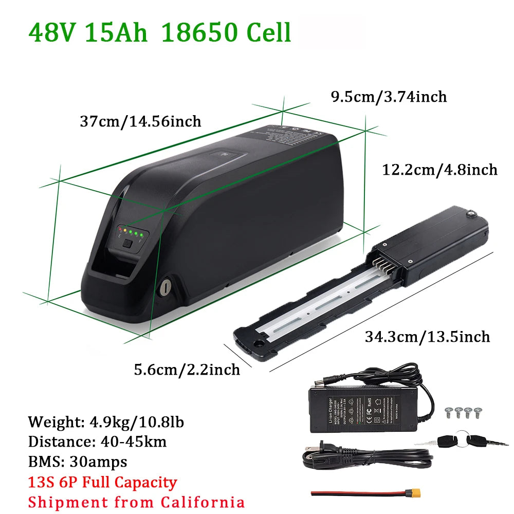 36V 48V 52V Hailong Ebike Battery with Charger