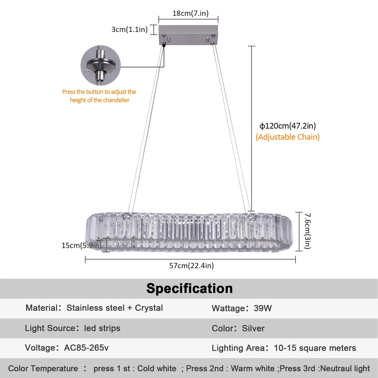 GreeLustr Luxury LED Pendant Light Modern Crystal Chandelier