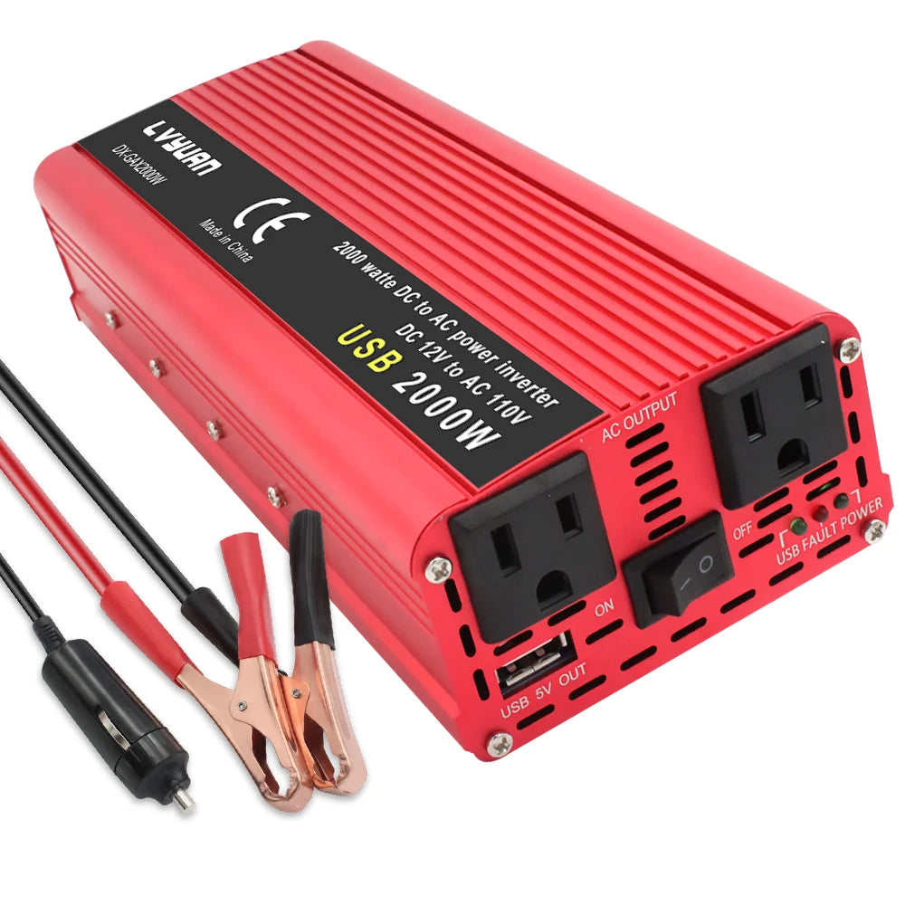 Foval AC110V Power Inverter DC/AC 12V to 120V Car Inverter
