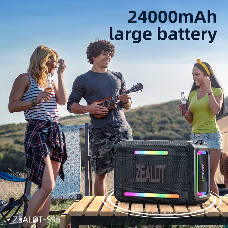 ZEALOT-S95 120W Waterproof Portable Loud Bluetooth Speaker