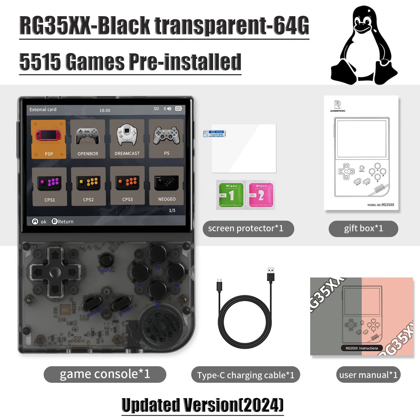ANBERNIC RG35XX New Updated 3.5-inch IPS Video Game