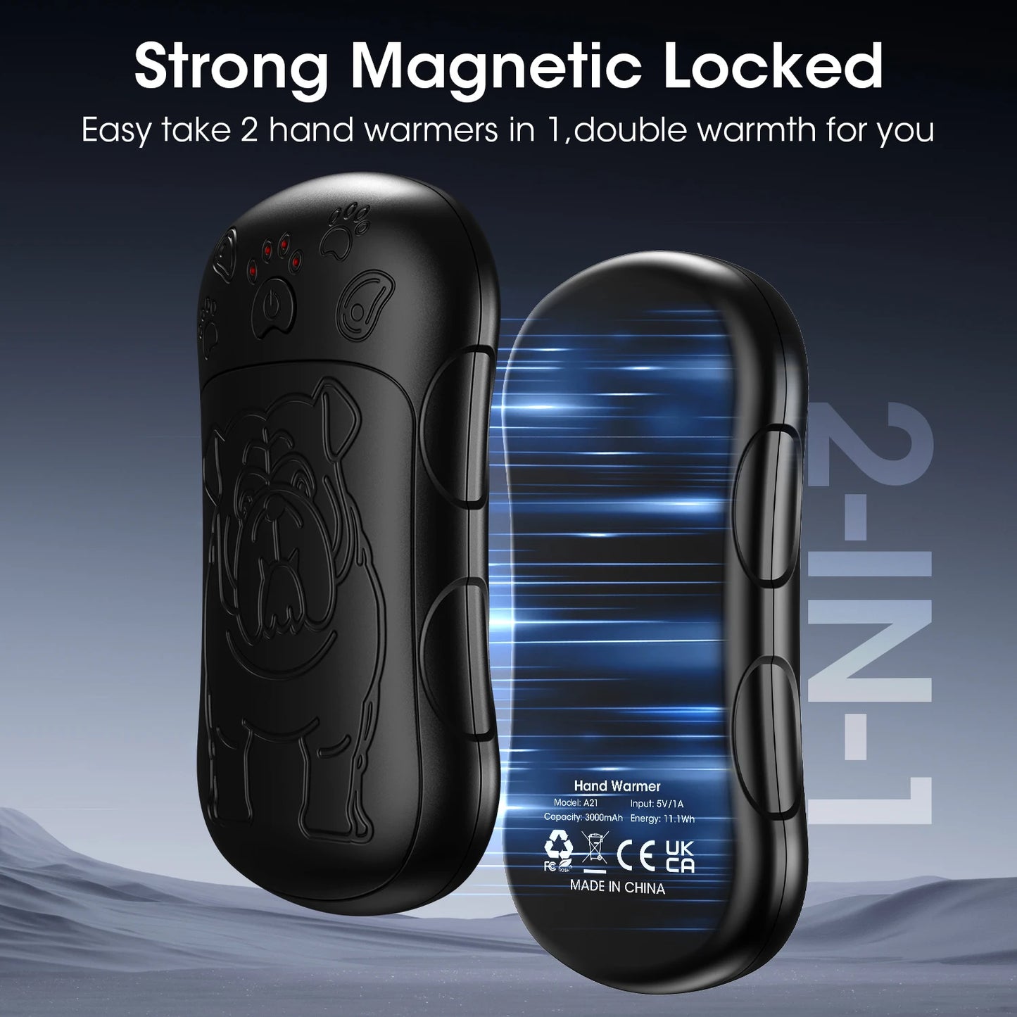 Hand Warmers Rechargeable 2 Pack Strong Magnetic