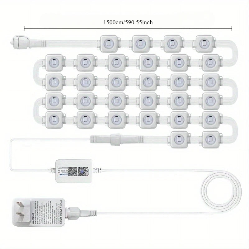 147FT 90LEDs Permanent Outdoor Light String APP Smart RGBIC