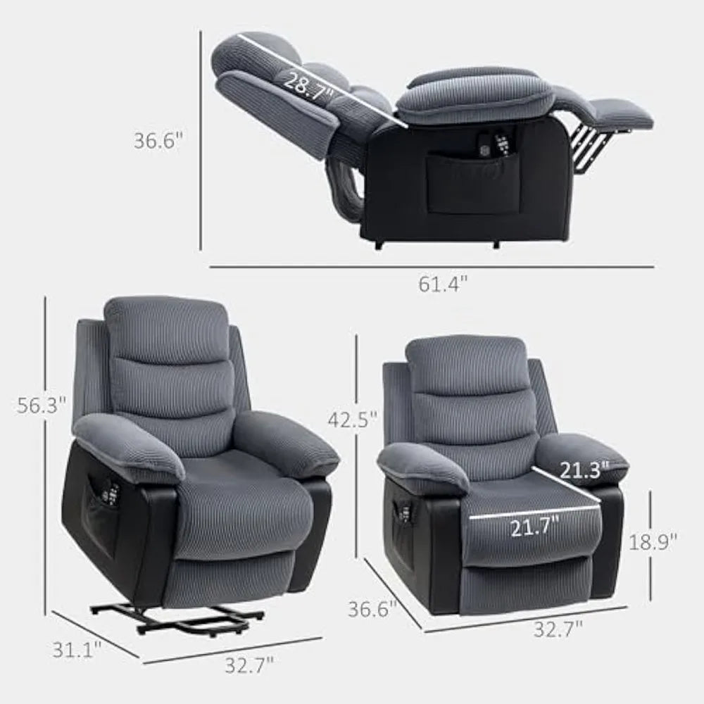 Power Lift Recliner Chair for Seniors with Massage and Heat