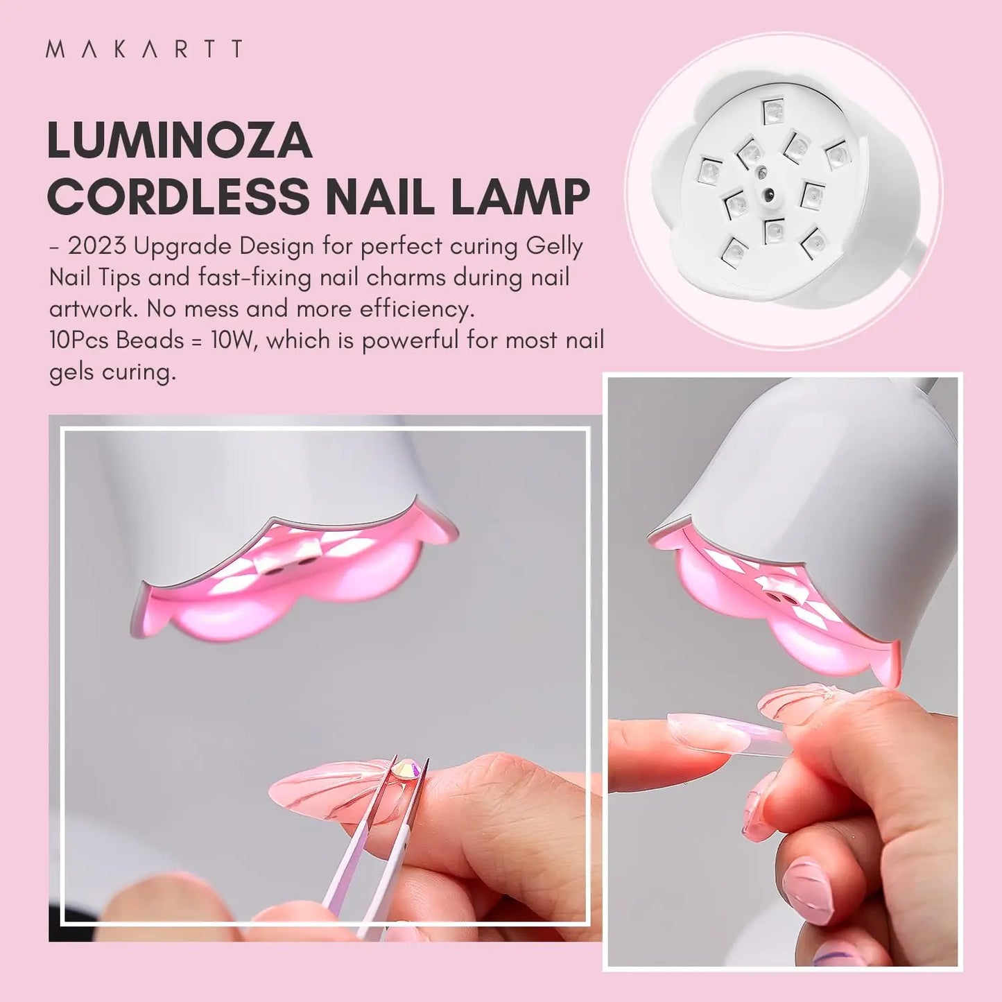 Makartt UV Nail Lamp Luminoza 10W Rechargeable LED Light