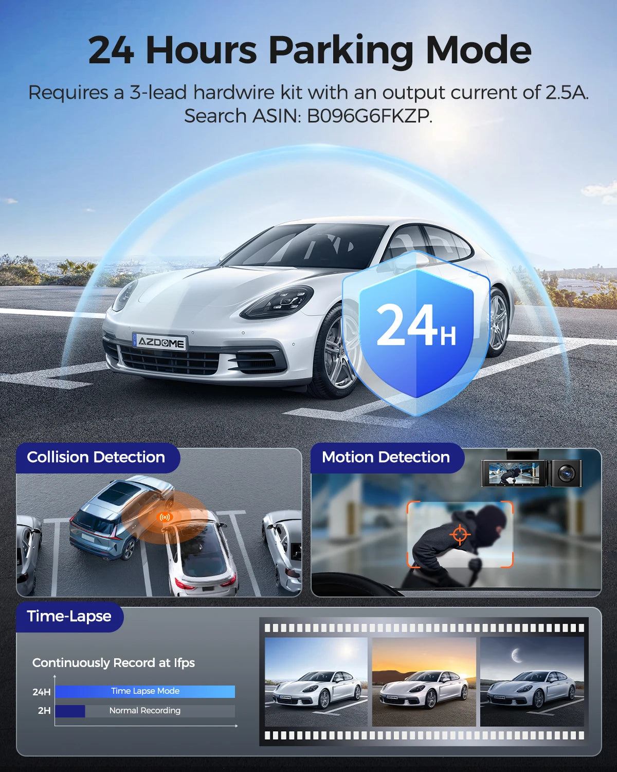 AZDOME 4K Dash Cam M550 Max Built-in GPS Wi-fi