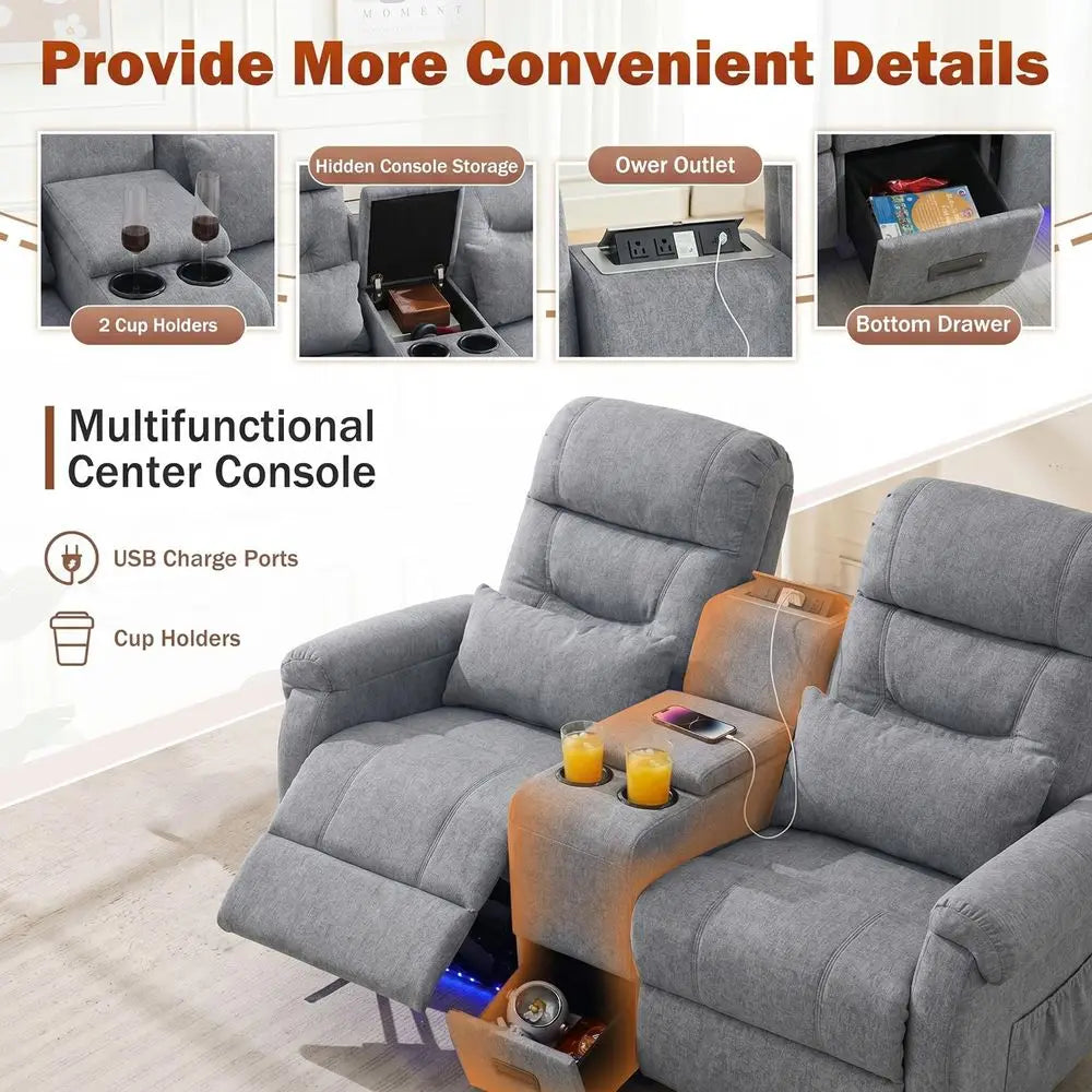 Dual Power Lift Recliner Loveseat for Seniors
