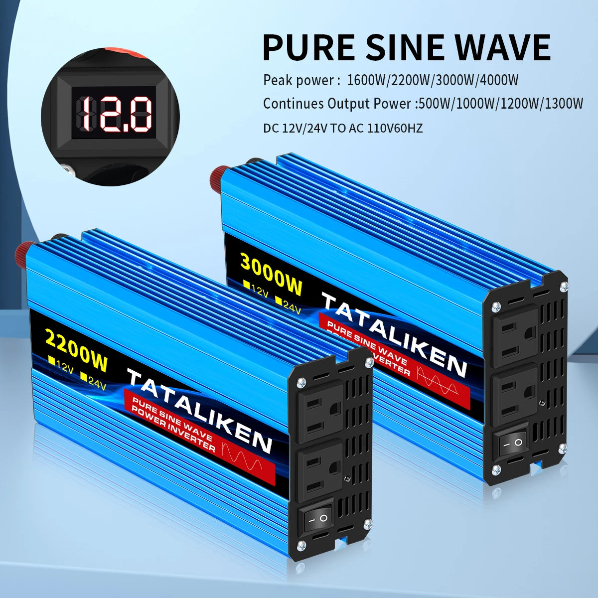 TATALIKEN Pure Sine Wave Inverter Portable Power