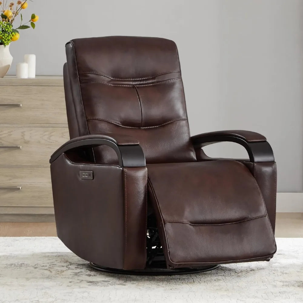 DAFIFY Genuine Leather Power Swivel Glider Rocker Recliner