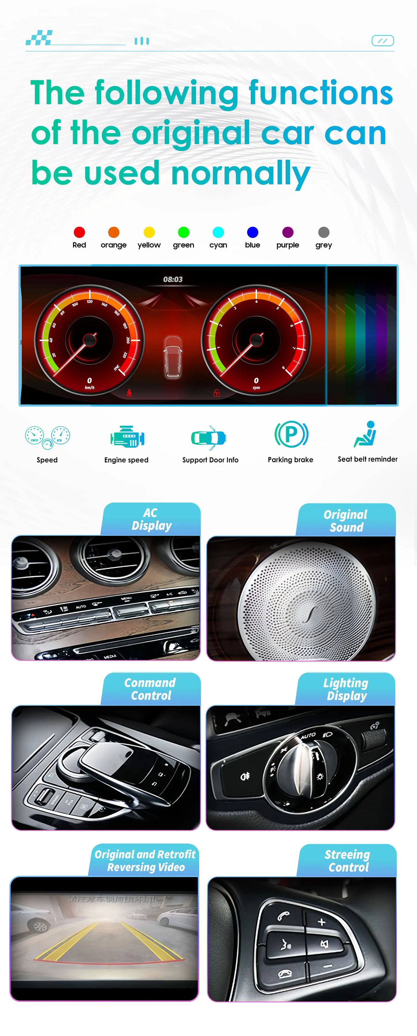 10.25"Android Auto Car radio Multimedia player For Mercedes Benz C-Class