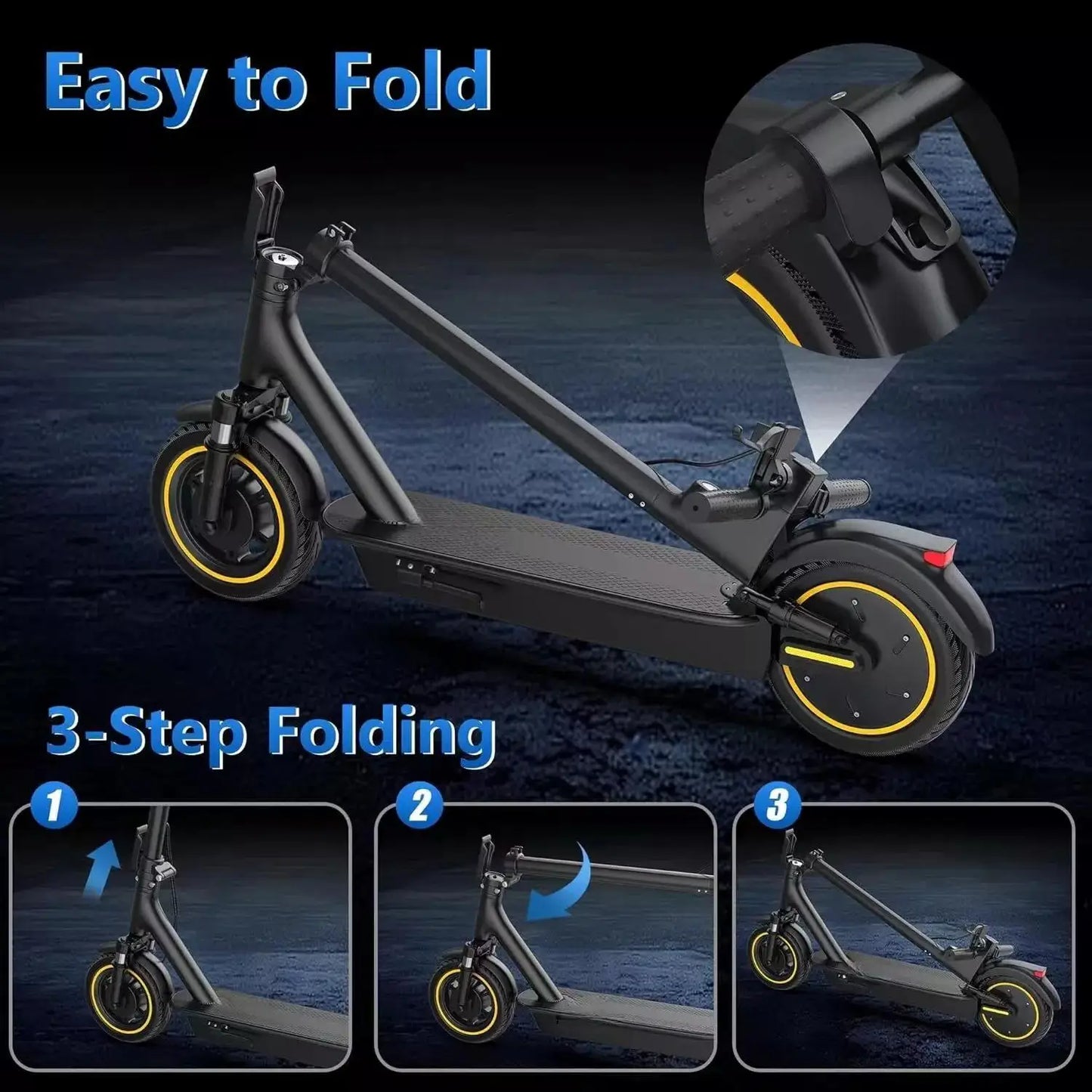 LADPED LPMAX 10" Solid Tires Folding Electric Scooter 22MPH