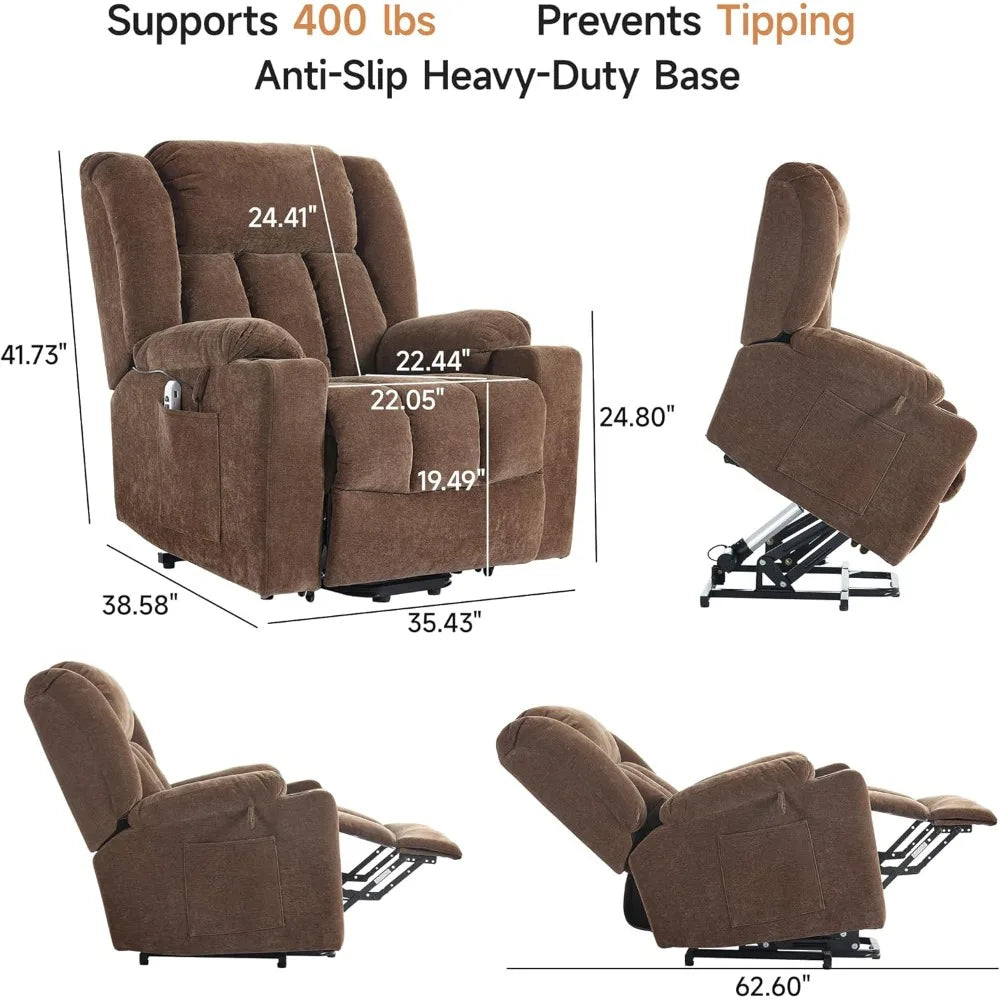Power Lift Recliner Chair for Seniors, Lift Chair Recliners with Massage & Heat