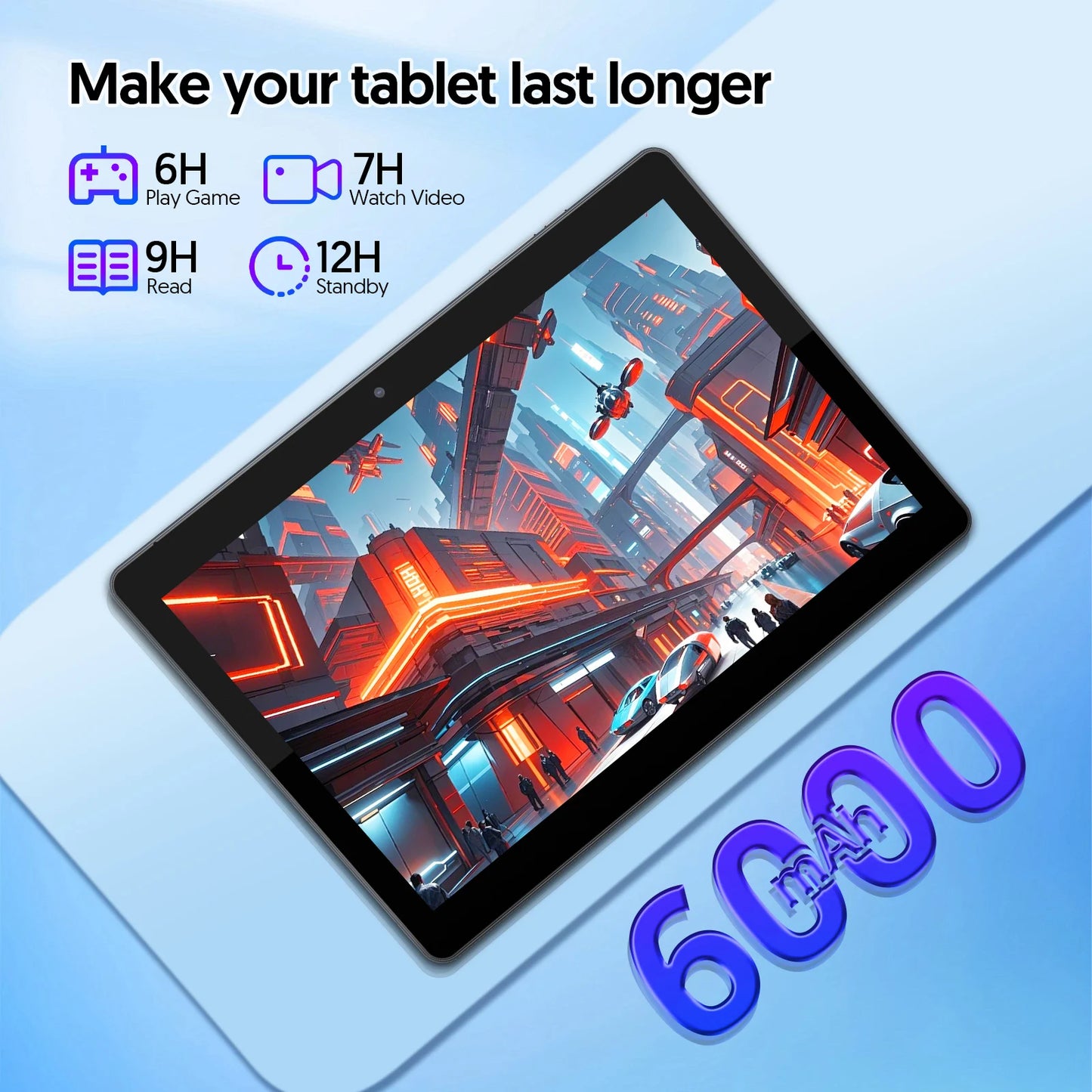 BAKEN 10.1" Android13 Tablet 4(2+2)GB+64GB, Quad-Core Processor