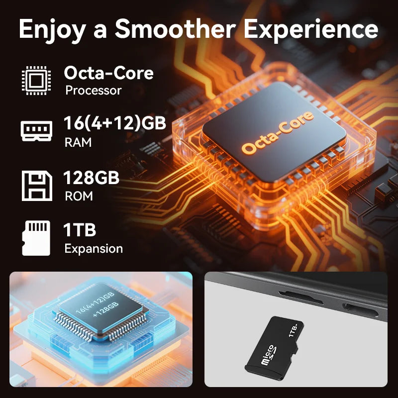 SVITOO 11-inch Tablet Android 15 16GB RAM 128GB ROM Octa-Core