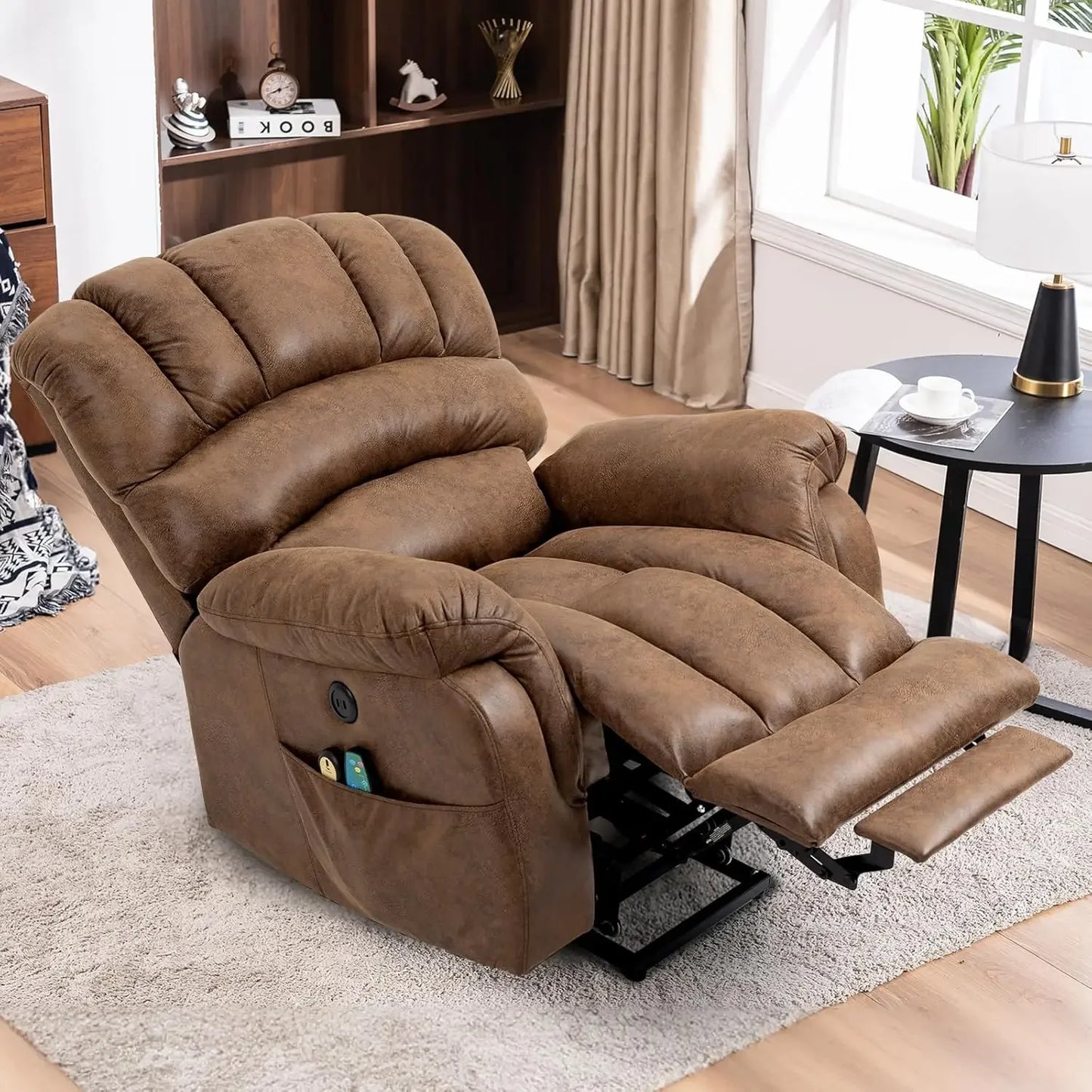 Large Power Lift Electric Recliner Chair with Extended Footrest