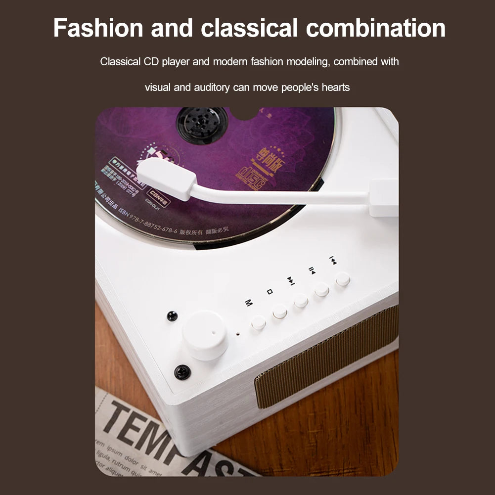 Portable CD Player Rechargeable Remote Control Home Music Player