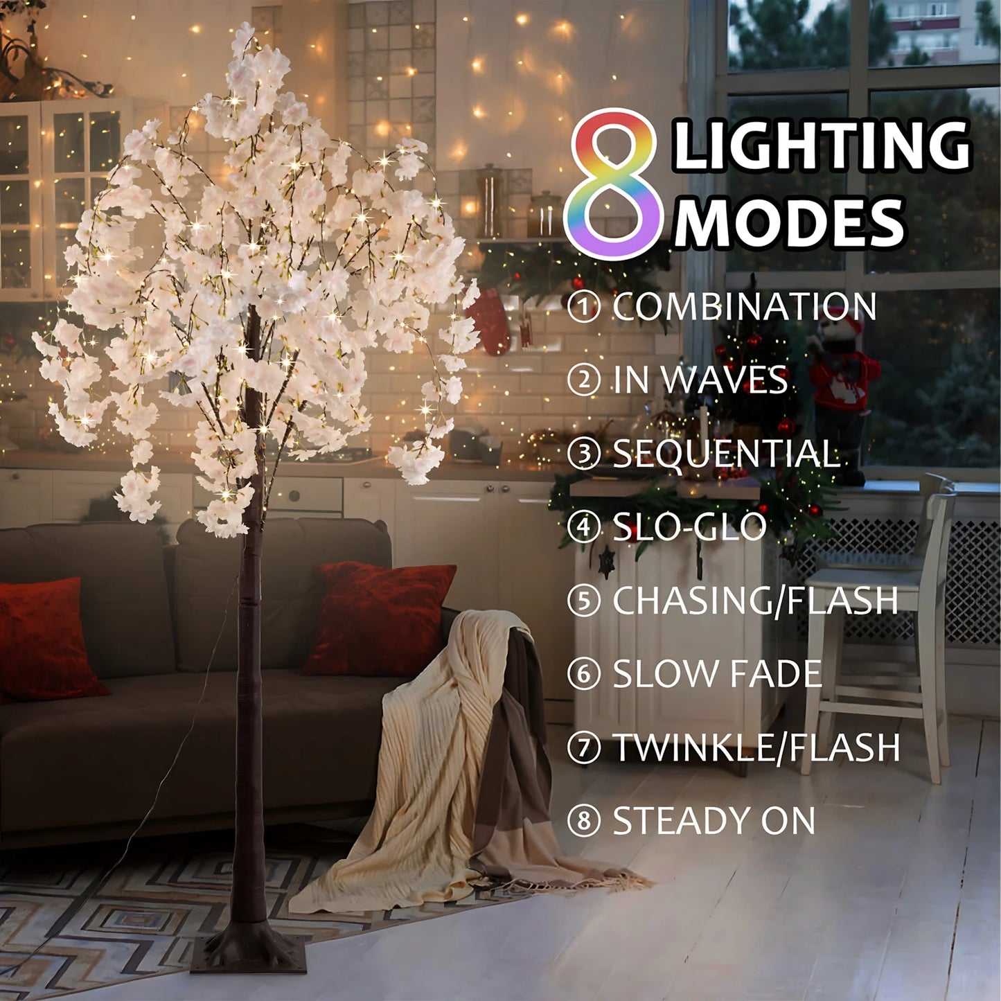 Cherry Blossom Tree Light, 6ft Lighted Trees