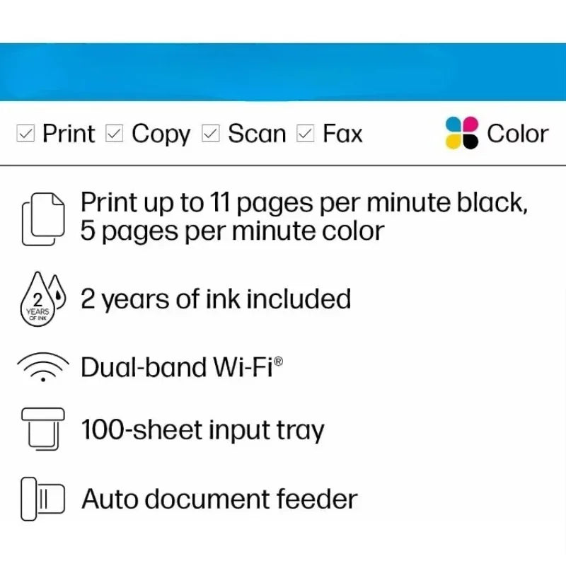 NEW Wireless All-in-One Ink -Tank Printer, Auto Document Feeder