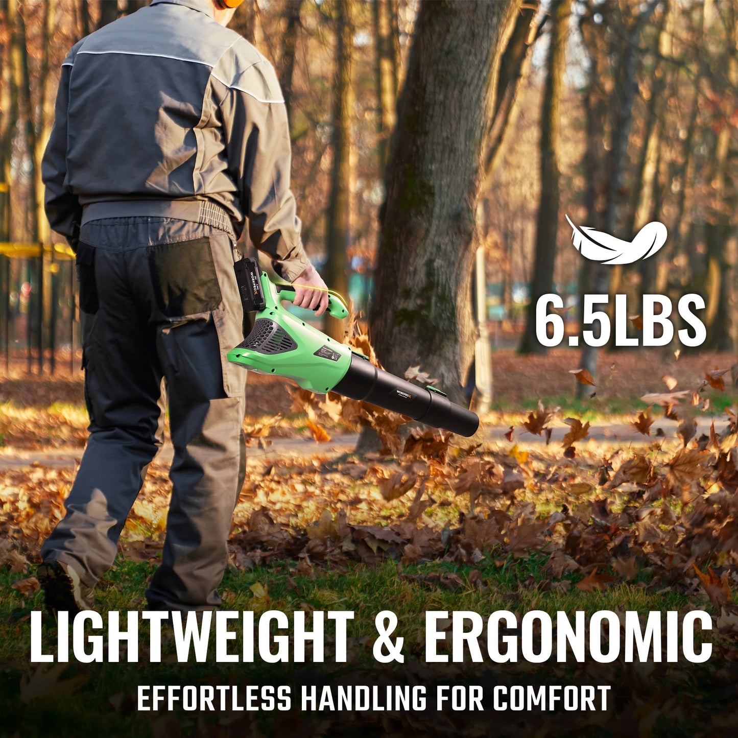 WORKPROX 20V 4.0Ah Electric Cordless Leaf Blower Variable Speed