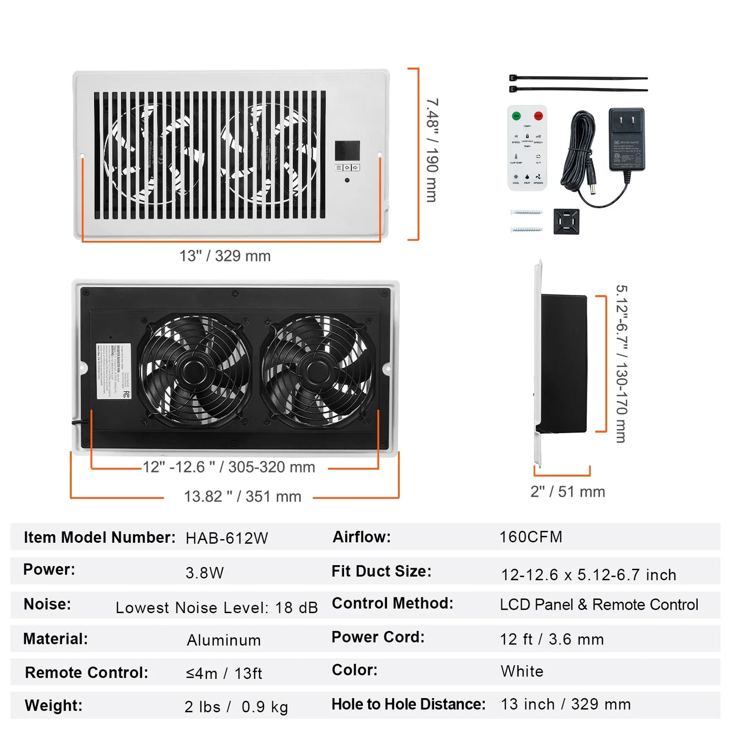 SucceBuy Register Booster Fan Quiet Vent