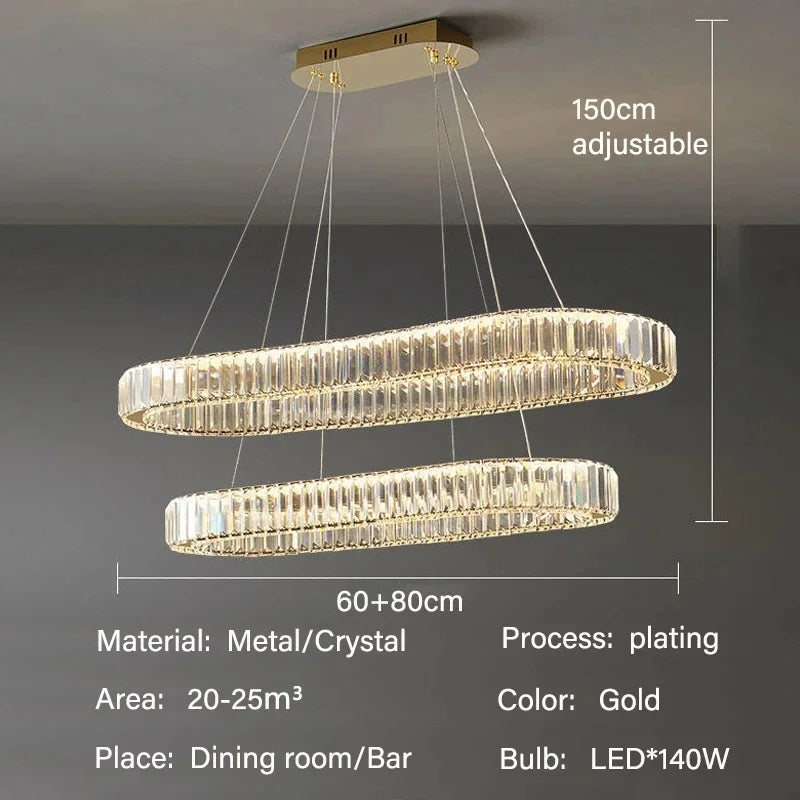 GreeLustr Luxury LED Pendant Light Modern Crystal Chandelier