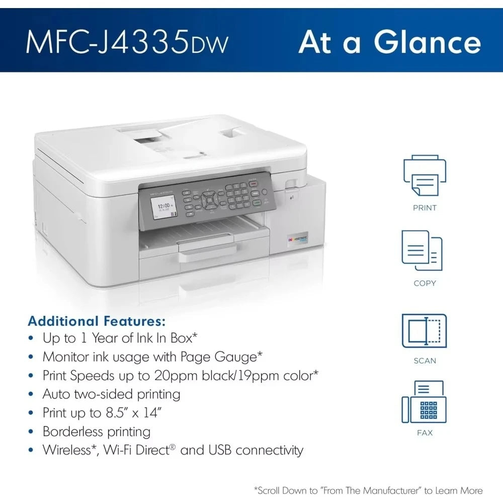 Brother MFC-J4335DW Wireless All-in-One Color Inkjet Printer