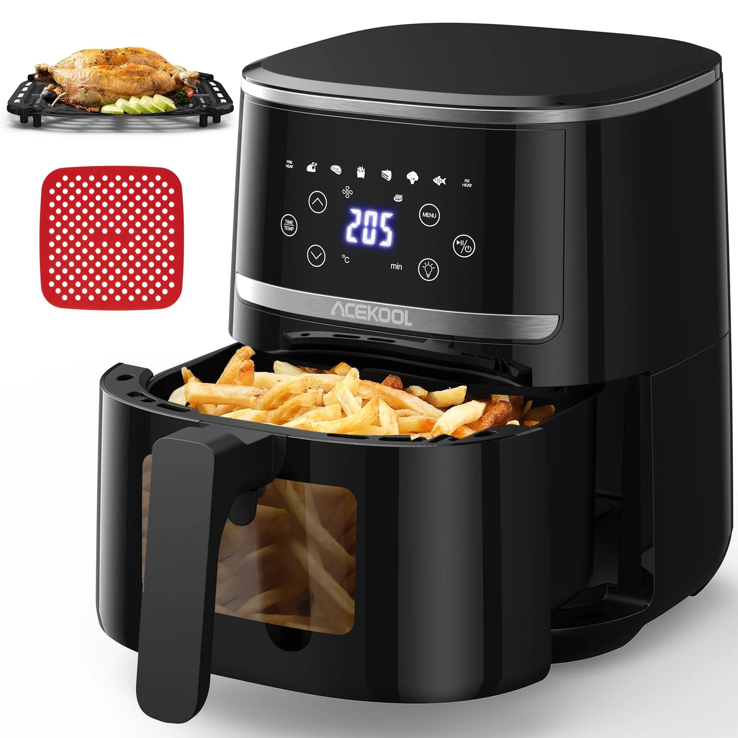 ACEKOOL 5 Quart Digital Display Air Fryer, Toaster Oven