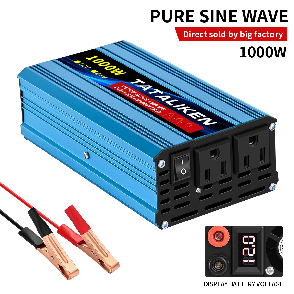 TATALIKEN Pure Sine Wave Inverter Portable Power