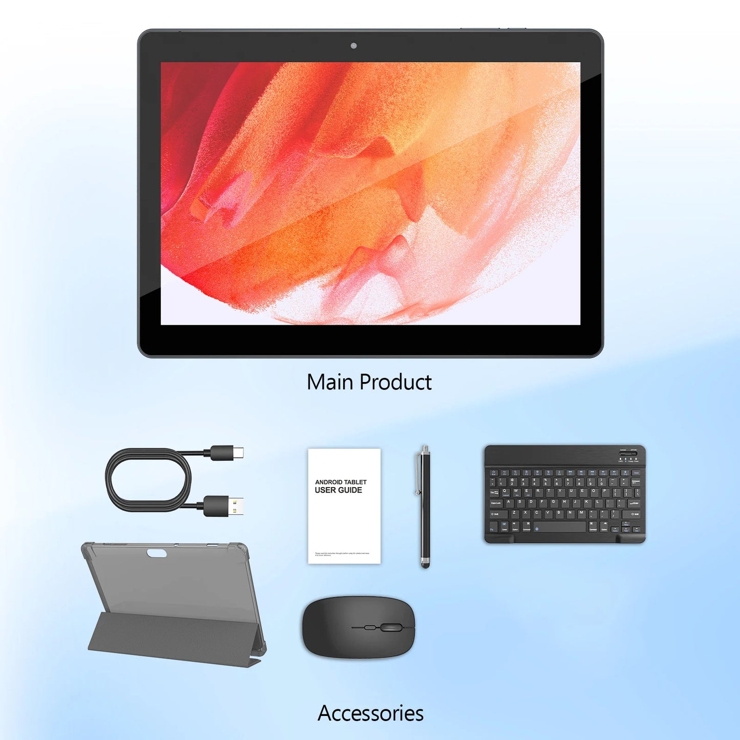 BAKEN 10.1" Android13 Tablet 4(2+2)GB+64GB, Quad-Core Processor
