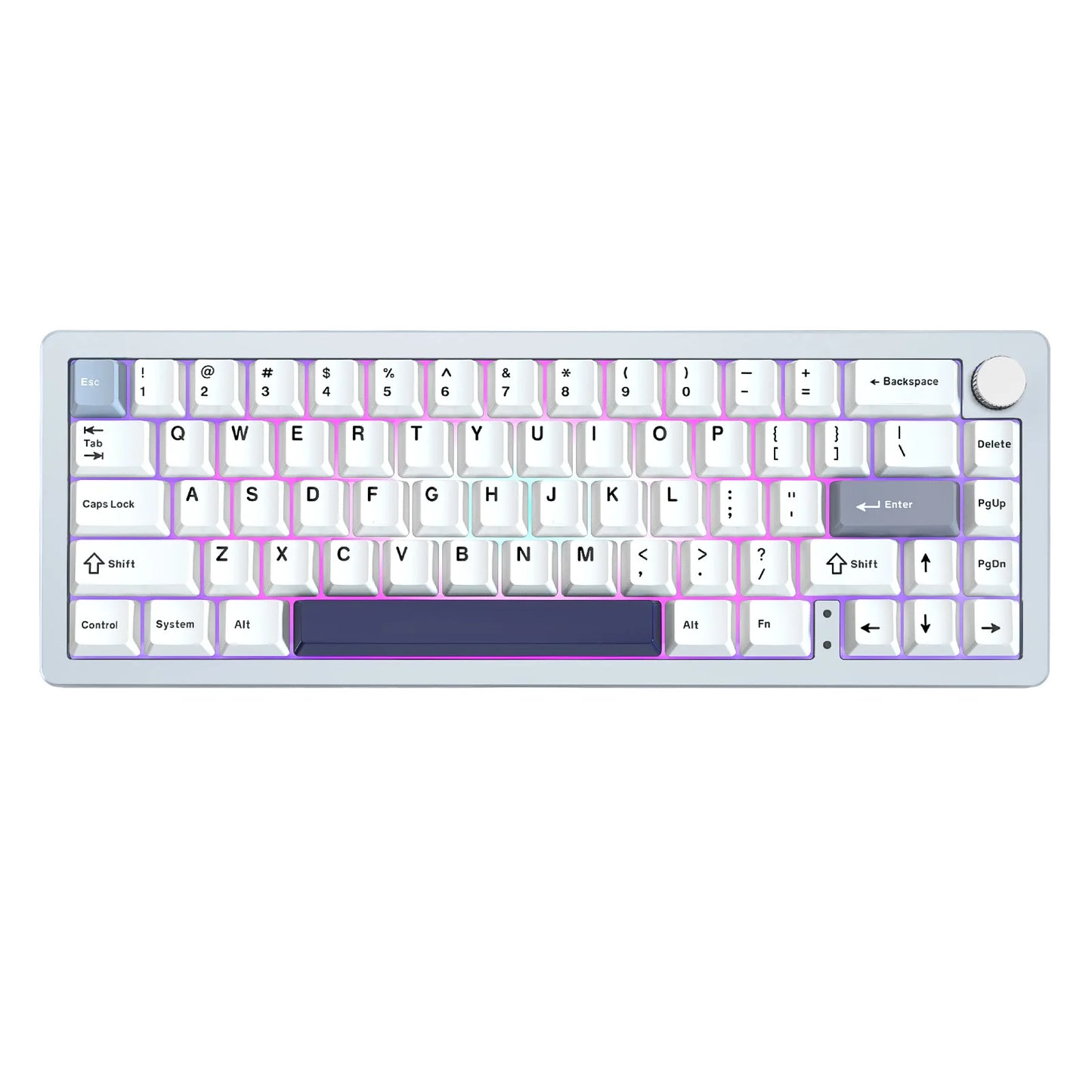 YUNZII AL66 Silver 66-Key CNC Aluminum Knob