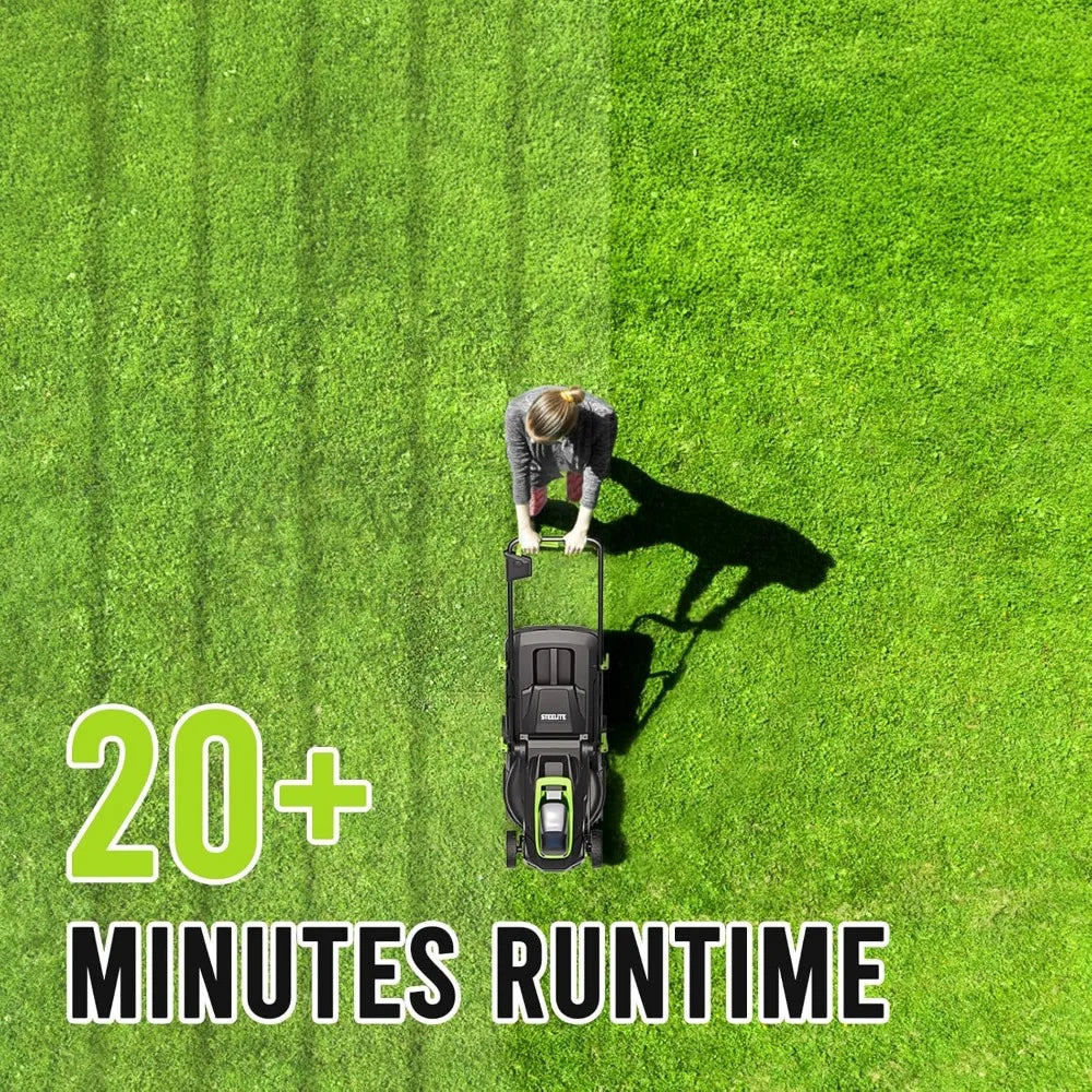 STEELITE 13-Inch Cordless Lawn Mower, 21V 4.0Ah Electric Mower