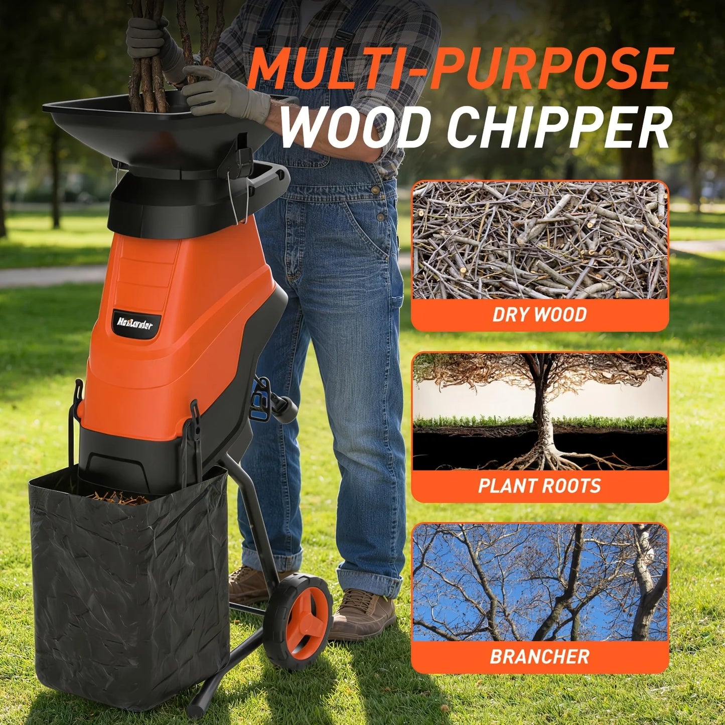 GROUNDLEVEL 15-Amp Electric Wood Chipper