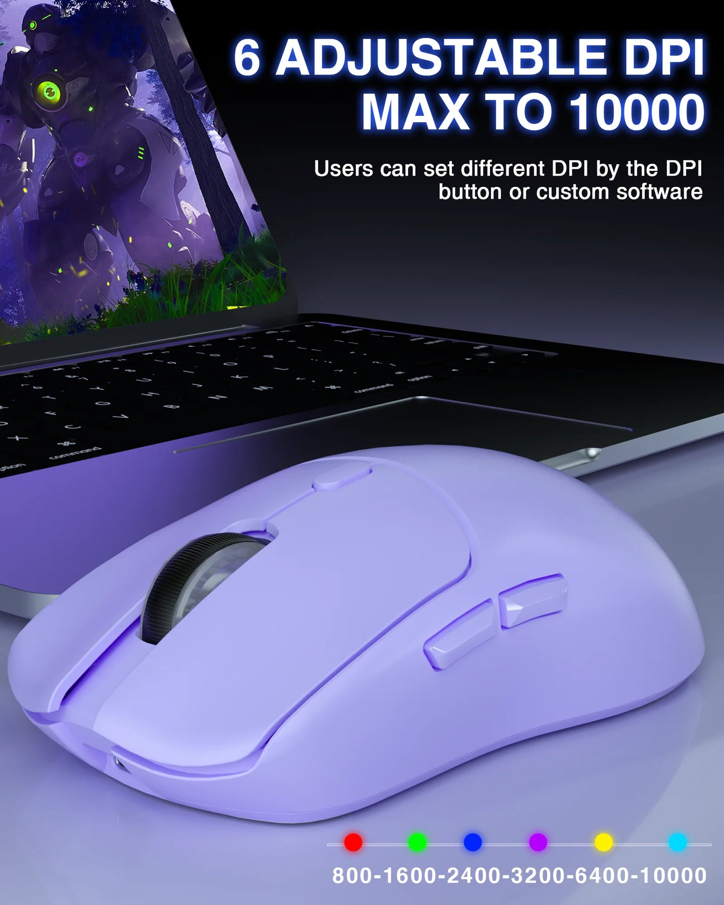 AULA SC580 Gaming Mouse, Tri-mode, Rechargeable, Ergonomic