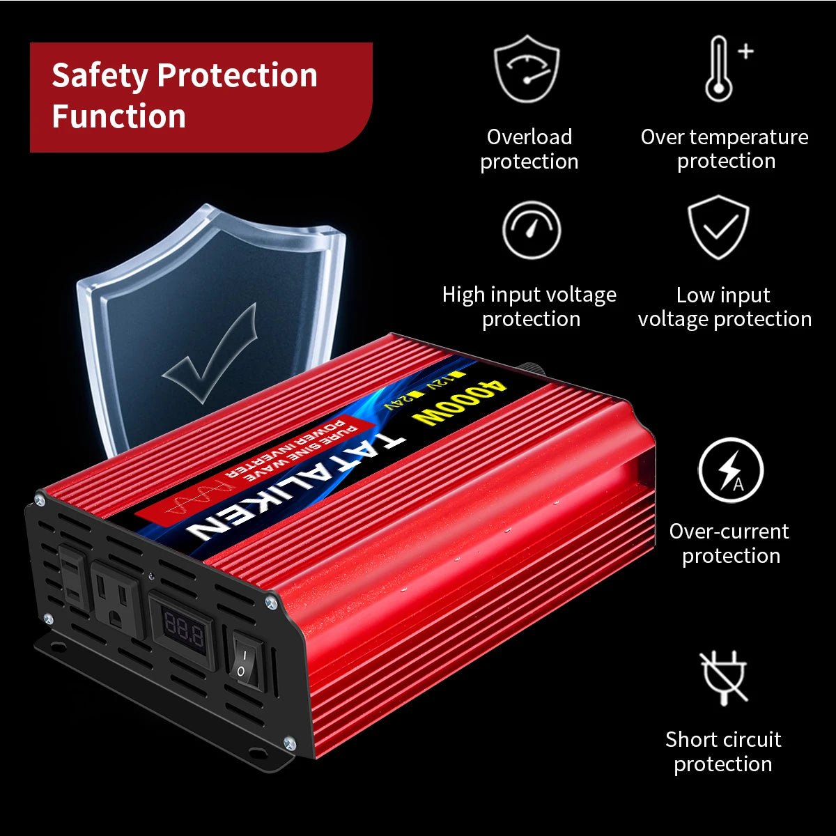 TATALIKEN Pure Sine Wave Inverter Portable Power