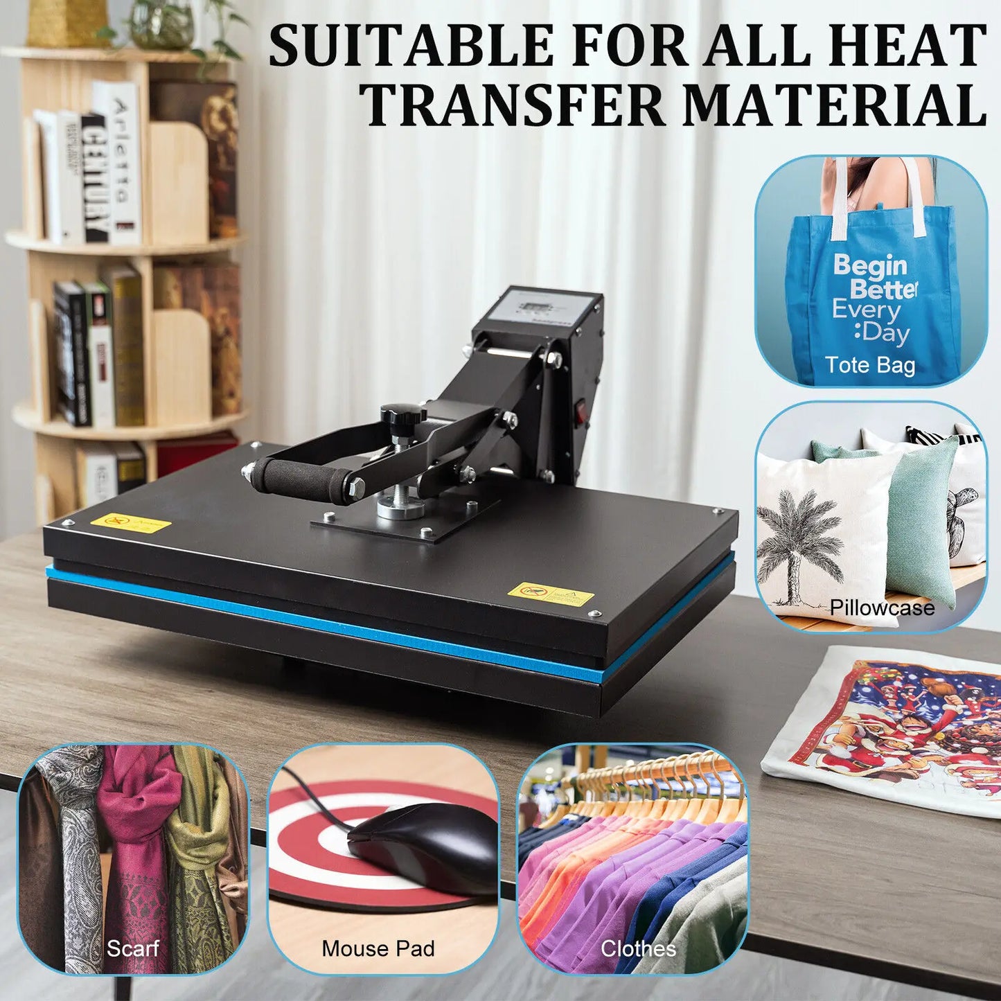 Clamshell Heat Press Machine 1700W 16x24''