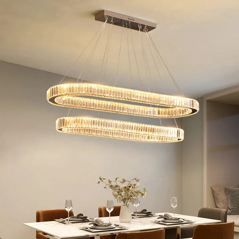 GreeLustr Luxury LED Pendant Light Modern Crystal Chandelier