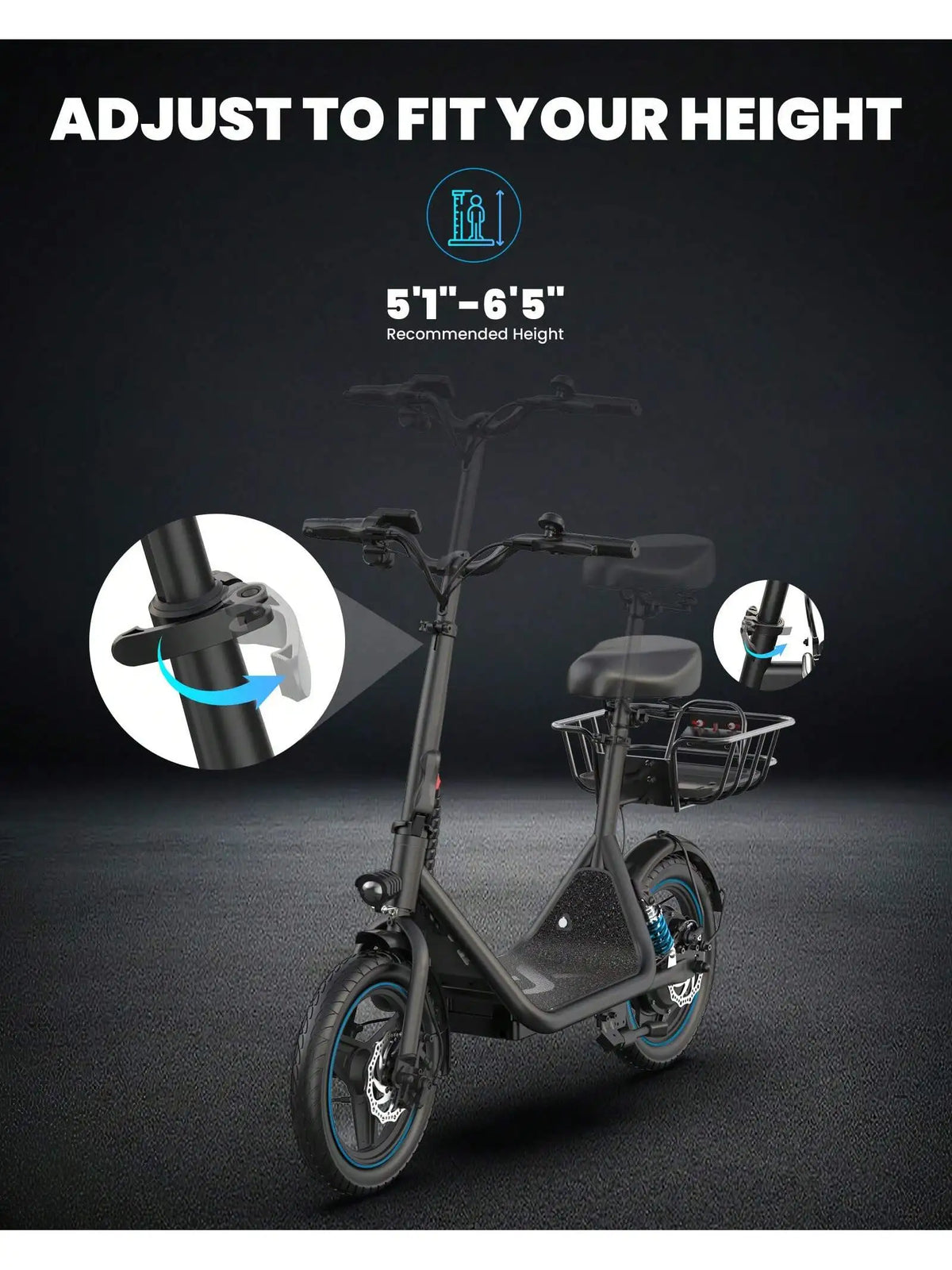 GYROSHOES Adult Electric Scooter with Seat