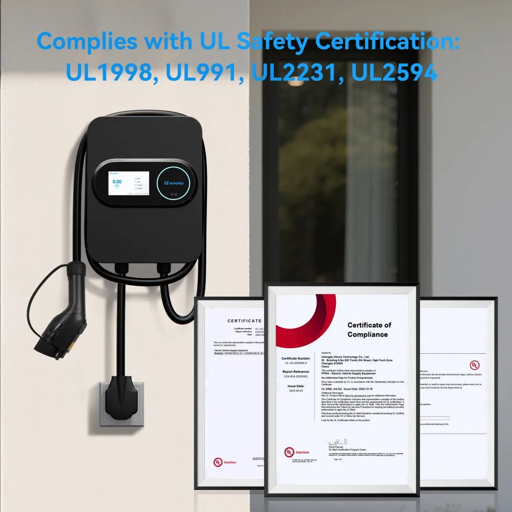 Khons Level 2 Electric Vehicle Charger Station NEMA 14-50