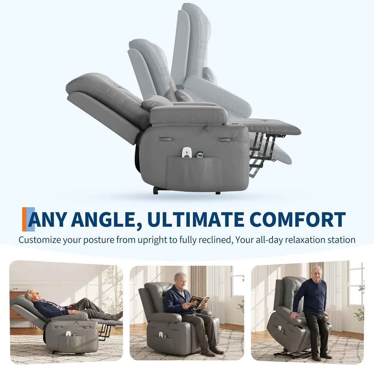 TWISTER.CK Power Lift Recliner Chair with Heat & Massage