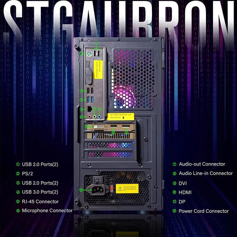 STGAUBRON Computers & Tablets Prebuilt Gaming PC Desktop