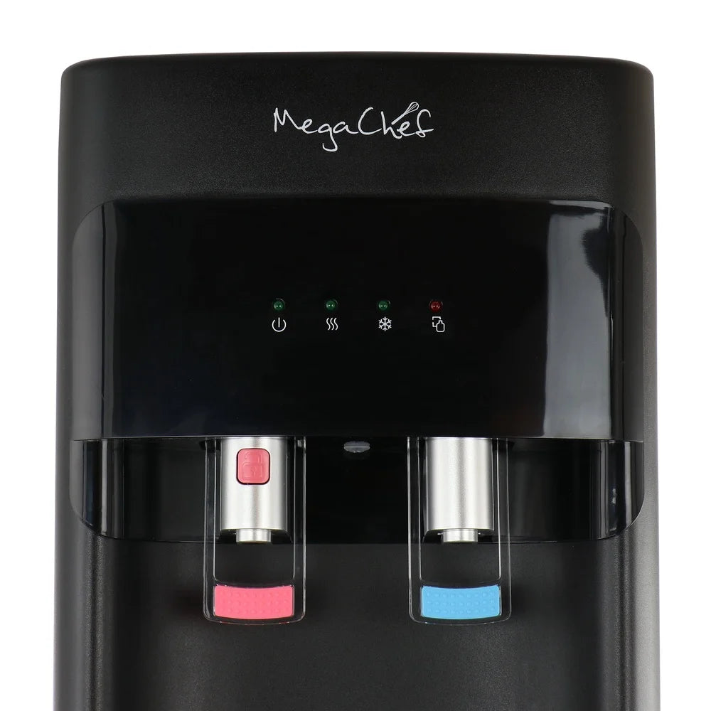 MEGACHEF Stainless Steel Hot Cold Water Dispenser 5 Gallon Cooler Bottom‑Loading