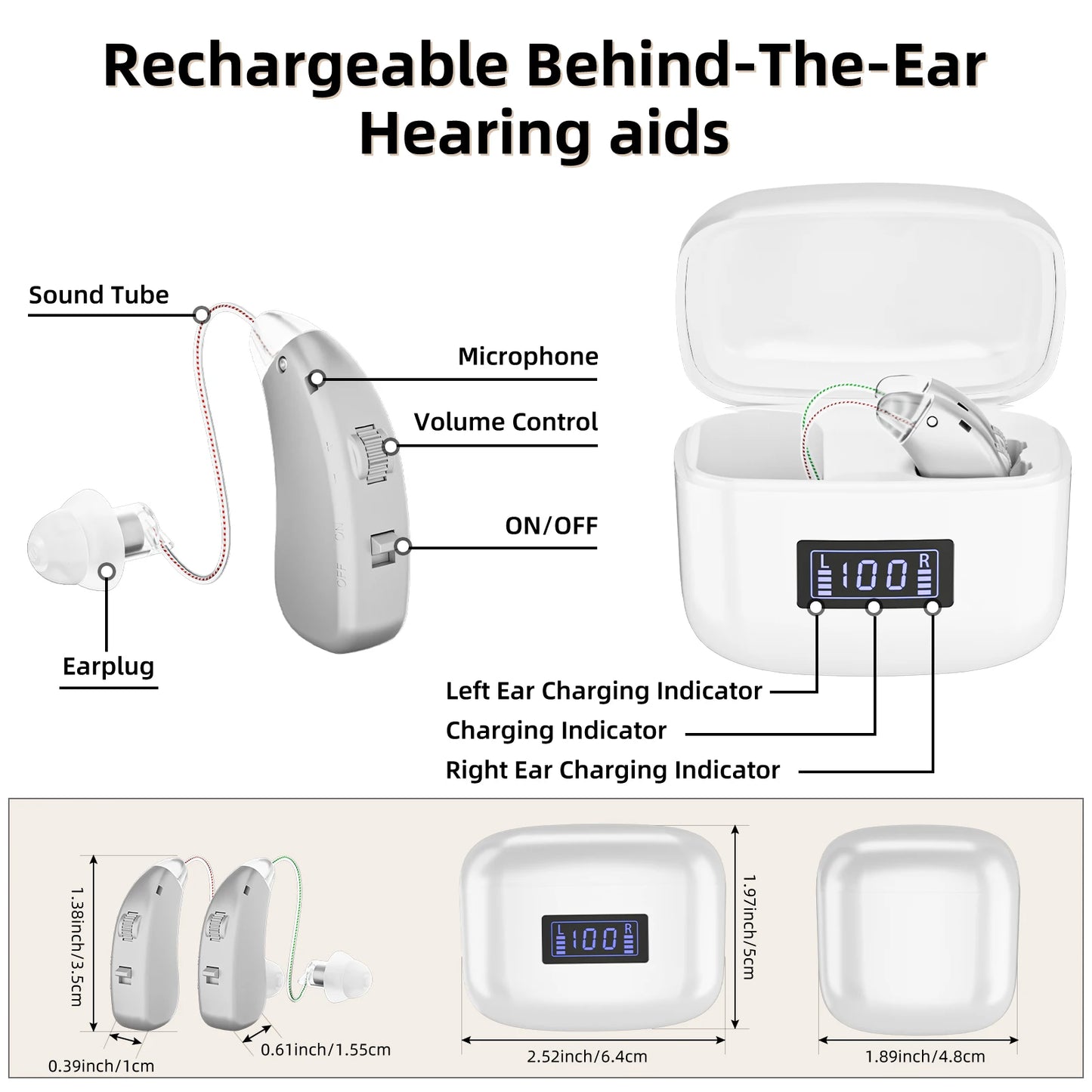 K&FCOPTEE Rechargeable Hearing Aids Adults Invisible Digital
