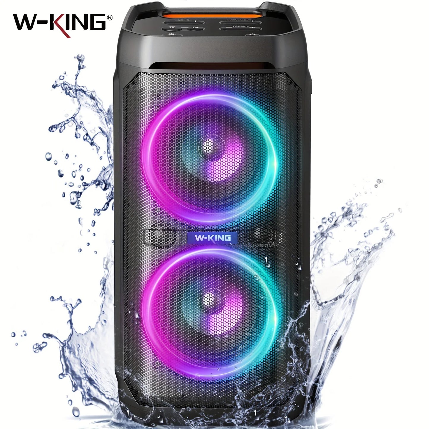 W-KING 100W RMS Bluetooth Speakers, IPX6 Waterproof