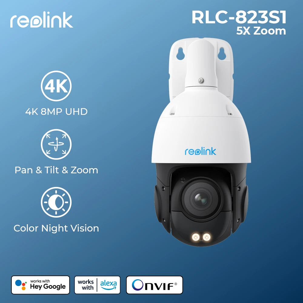 REOLINK 4K 8MP Dome PoE Security Camera 5X 3D Optical Zoom