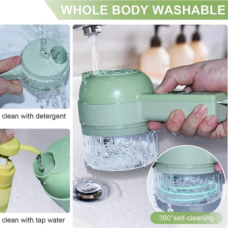 VIE LENTE 4In1 Electric Vegetable Cutter Set Handheld